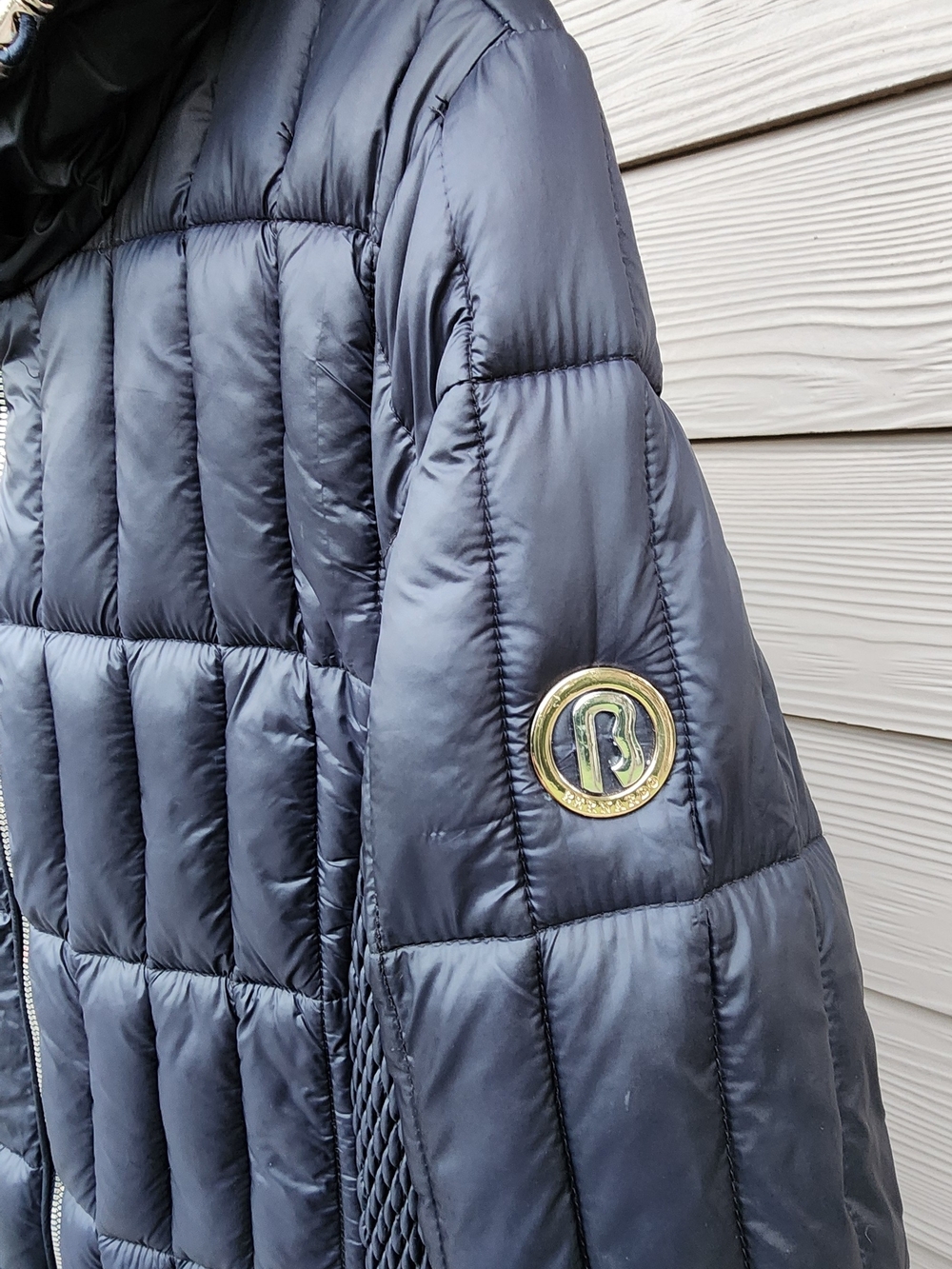 Bernardo Quilted Hooded Puffer Black Jacket - Picture 3 of 8